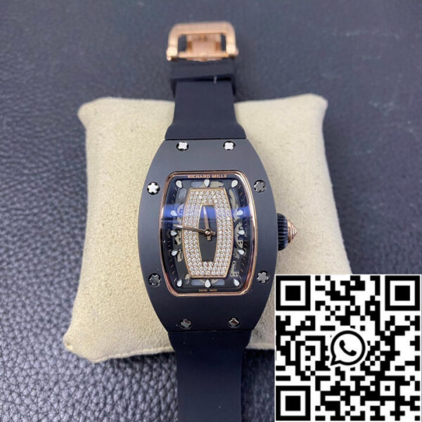 Richard Mille RM 07-01 1:1 Best Edition RM Factory Black Rubber Strap