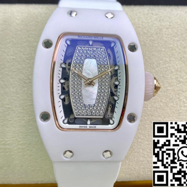 Richard Mille RM 07-01 1:1 Best Edition RM Factory Ceramic White Strap