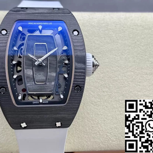 Richard Mille RM 07 RM007 Carbon NTPT Case 1:1 Best Edition G+ Factory White Strap