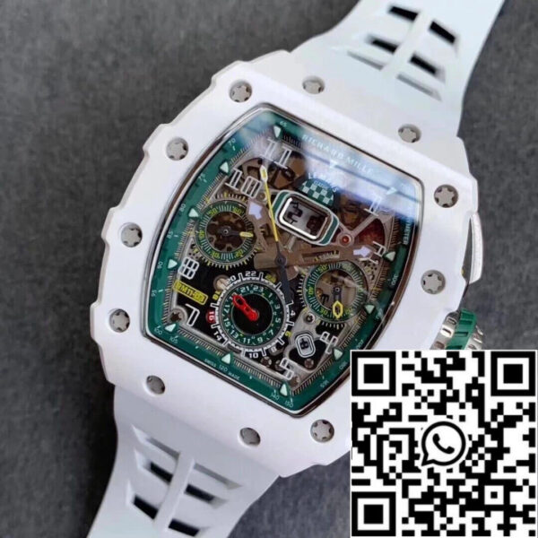 Richard Mille RM011-03 1:1 Best Edition KV Factory White Strap