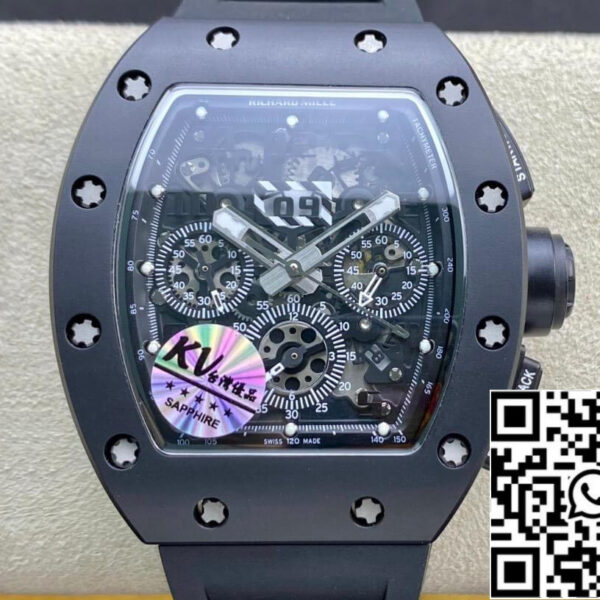 Richard Mille RM011 1:1 Best Edition KV Factory Ceramic Black Case