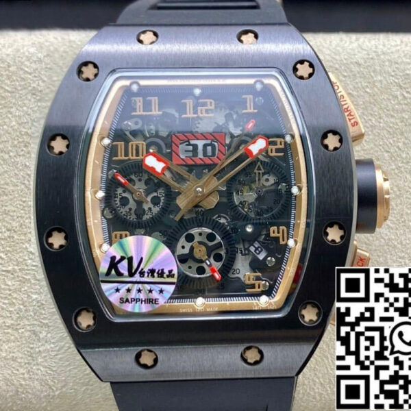 Richard Mille RM011 1:1 Best Edition KV Factory Ceramic Skeleton Dial
