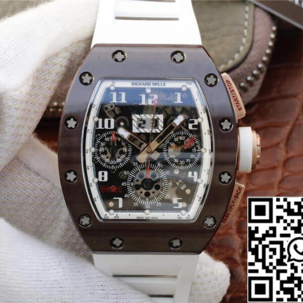 Richard Mille RM011 1:1 Best Edition KV Factory Ceramic White Strap