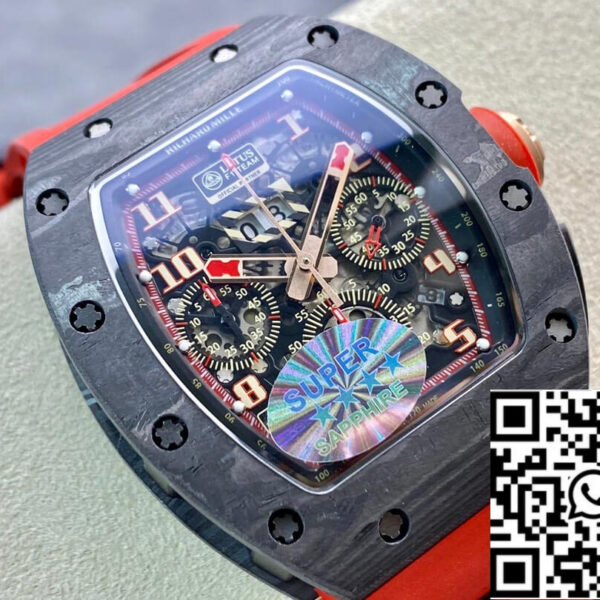 Richard Mille RM011 1:1 Best Edition KV Factory V3 Red Rubber Strap