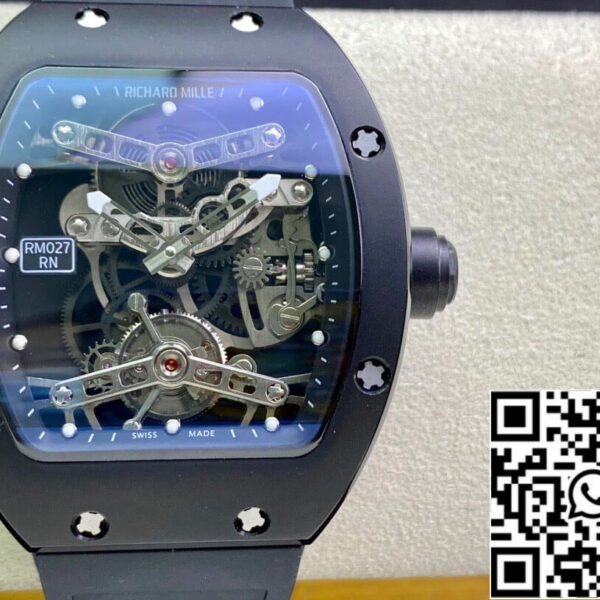 Richard Mille RM027 1:1 Best Edition EUR Factory Transparent Black Dial