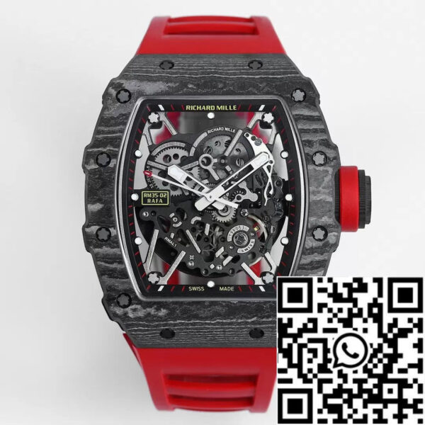 Richard Mille RM035-02 1:1 Best Edition BBR Factory NTPT Carbon Case Red Strap
