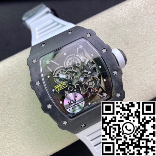 Richard Mille RM035-02 1:1 Best Edition KU Factory Carbon Fiber White Strap