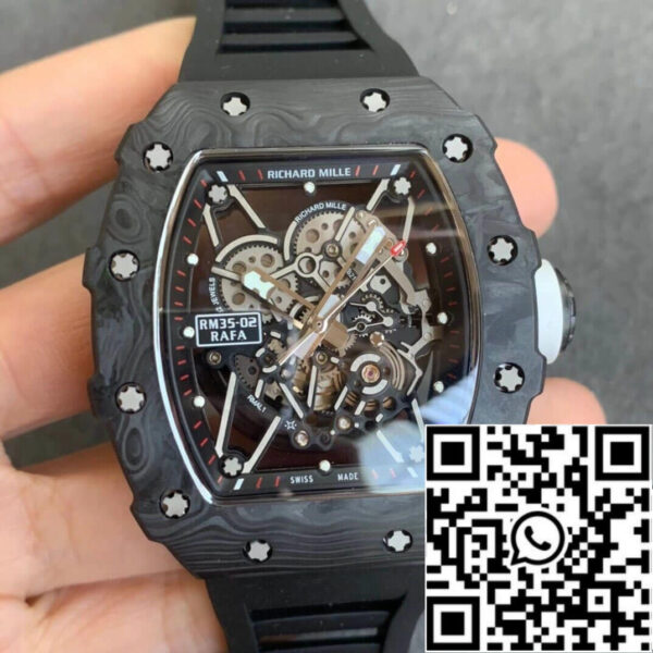 Richard Mille RM035-02 1:1 Best Edition KV Factory Carbon Fiber Black Strap