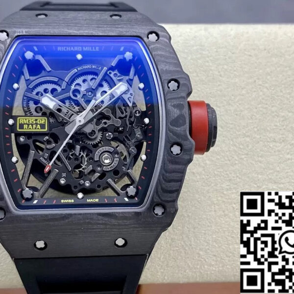 Richard Mille RM035-02 G+ Factory RM3502 Carbon NTPT Black Rubber Strap