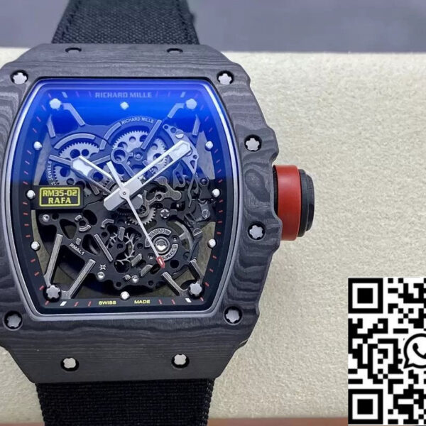 Richard Mille RM035-02 G+ Factory RM3502 Carbon NTPT Black Velcro Strap