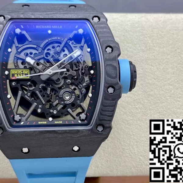 Richard Mille RM035-02 G+ Factory RM3502 Carbon NTPT Blue Strap