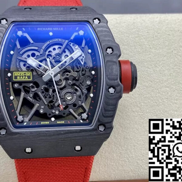 Richard Mille RM035-02 G+ Factory RM3502 Carbon NTPT Red Velcro Strap