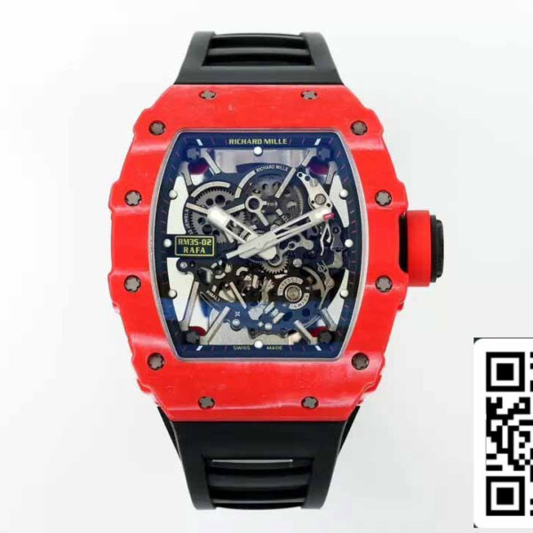 Richard Mille RM035-02 NTPT Carbon 1:1 Best Edition ZF Factory Red Demon Version Black Strap