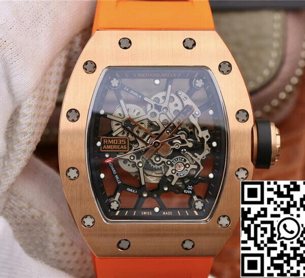 Richard Mille RM035 Americas KV Factory 1:1 Best Edition Orange Strap