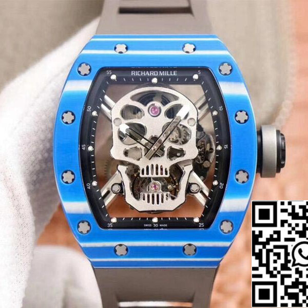 Richard Mille RM052-01 1:1 Best Edition JB Factory Blue Ceramic Swiss Tourbillon