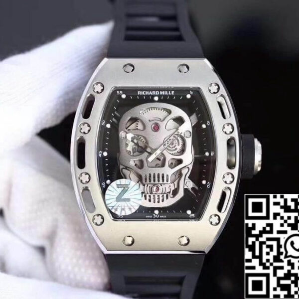 Richard Mille RM052 Z Factory 1:1 Best Edition Swiss ETA6T51 Black Dial with Skull