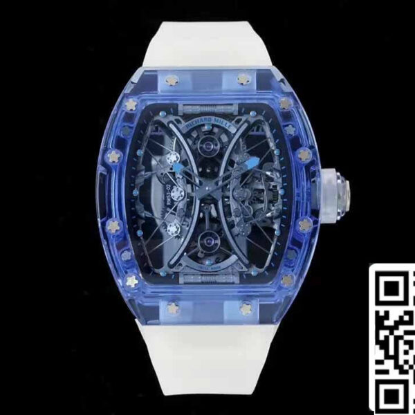 Richard Mille RM053-02 Tourbillon 1:1 Best Edition RM Factory Blue Transparent Case