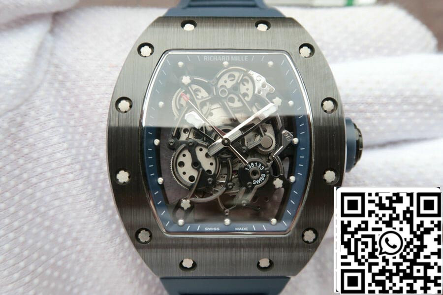 Richard Mille RM055 1:1 Best Edition KV Factory Dark Blue Strap