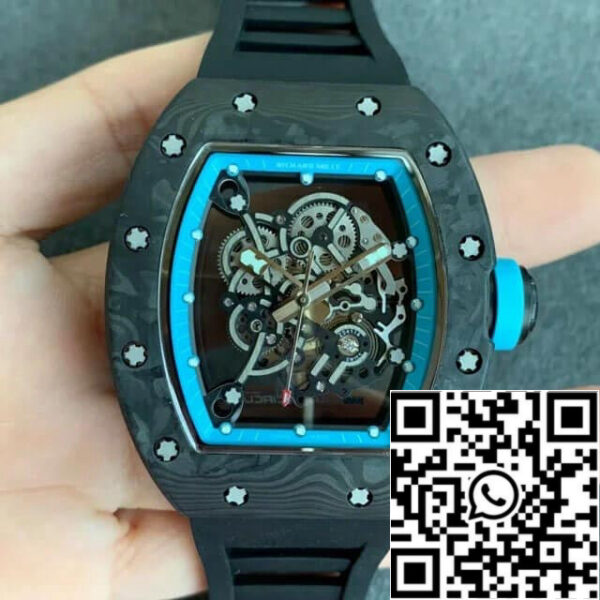 Richard Mille RM055 1:1 Best Edition KV Factory V2 Carbon Fiber Skeleton Dial