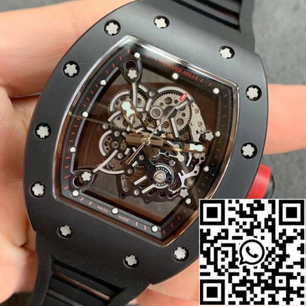 Richard Mille RM055 1:1 Best Edition KV Factory V2 Ceramic Black Strap