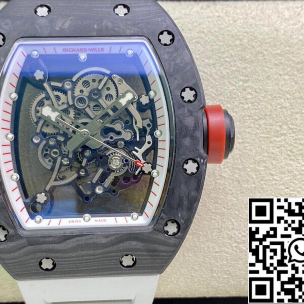 Richard Mille RM055 1:1 Best Edition KV Factory V2 White Rubber Strap
