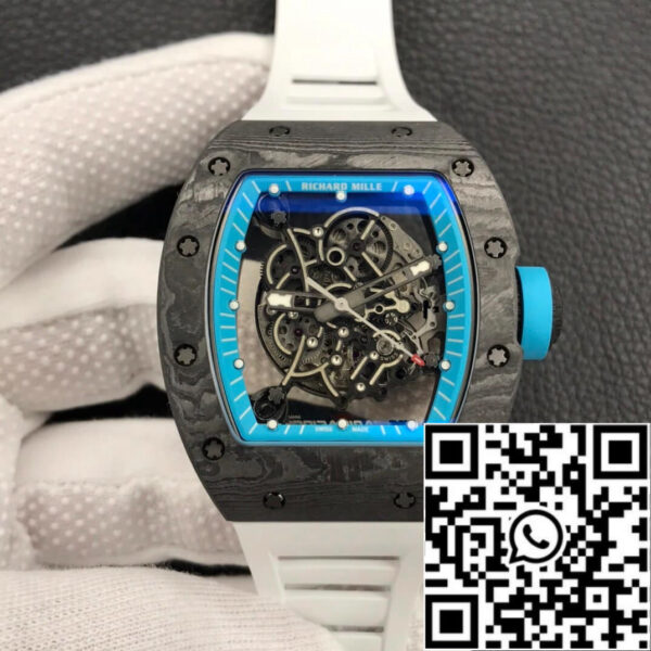 Richard Mille RM055 1:1 Best Edition ZF Factory Carbon Fiber Skeleton Dial