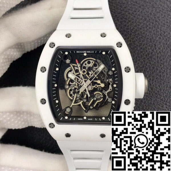 Richard Mille RM055 1:1 Best Edition ZF Factory White Ceramic