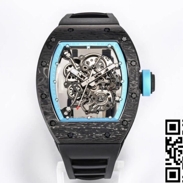 Richard Mille RM055 NTPT 1:1 Best Edition BBR Factory Black Rubber Strap