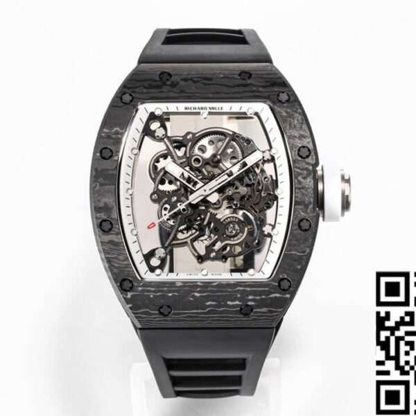 Richard Mille RM055 NTPT 1:1 Best Edition BBR Factory Black Strap