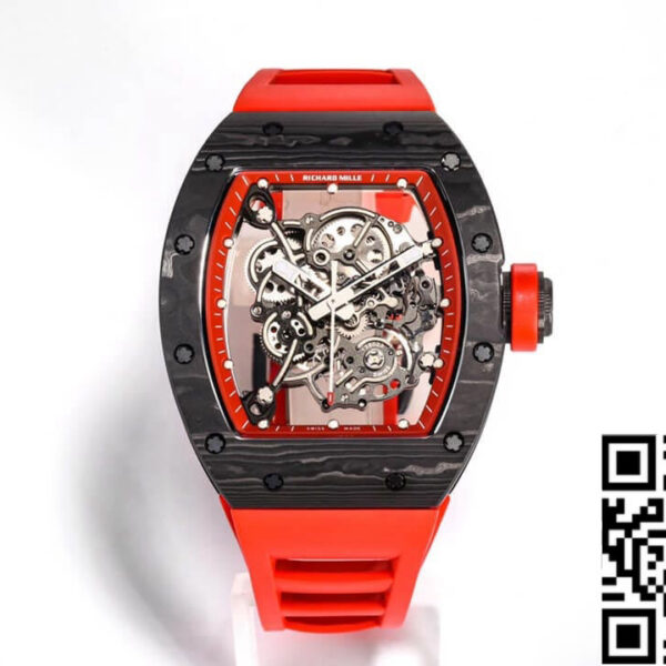 Richard Mille RM055 NTPT 1:1 Best Edition BBR Factory Carbon Fiber Red Strap