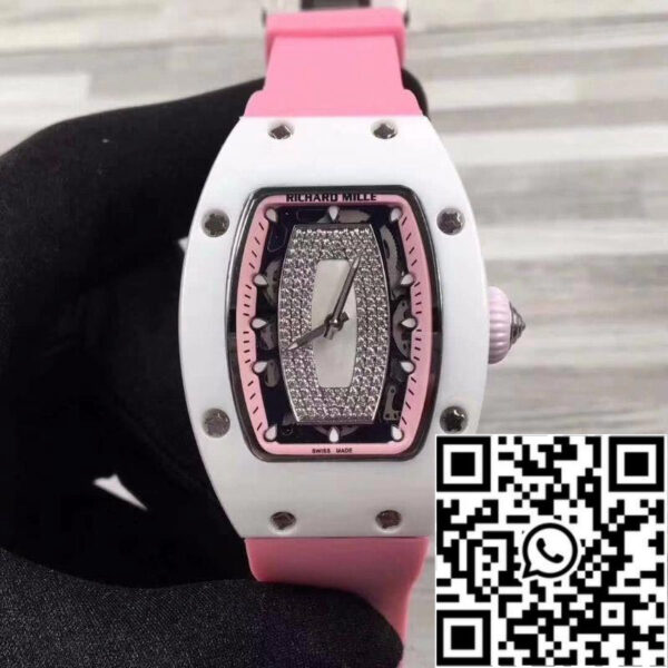 Richard Mille RM07 1:1 Best Edition Swiss ETA6T51 Red Dial with Diamonds
