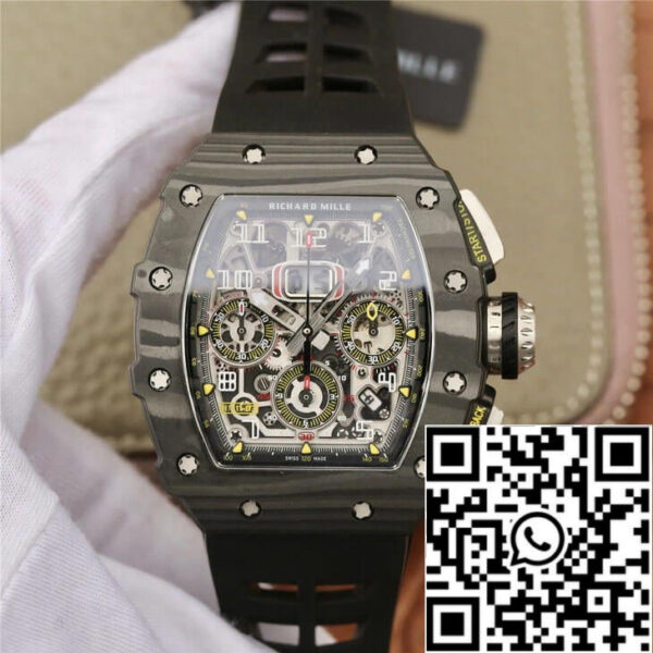 Richard Mille RM11-03 1:1 Best Edition KV Factory Black Carbon Fiber Case