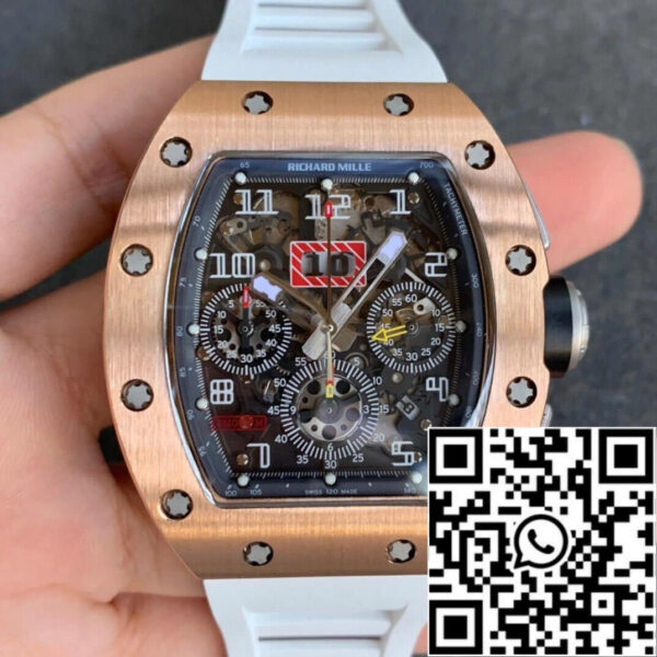 Richard Mille RM11 1:1 Best Edition KV Factory Rose Gold White Strap