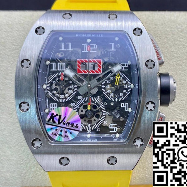 Richard Mille RM11 1:1 Best Edition KV Factory Titanium Yellow Strap