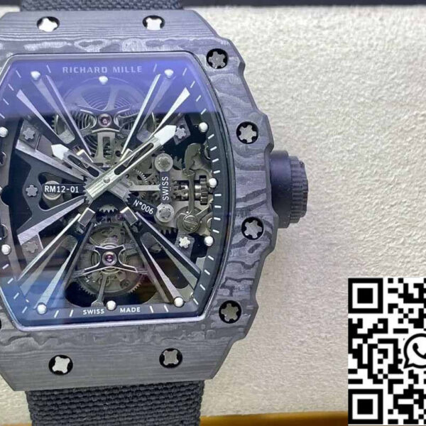 Richard Mille RM12-01 1:1 Best Edition RM Factory Tourbillon Skeleton Dial