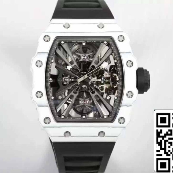 Richard Mille RM12-01 Tourbillon 1:1 Best Edition RM Factory Black Rubber Strap
