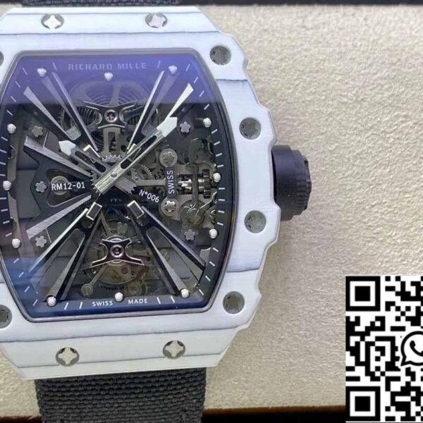 Richard Mille RM12-01 Tourbillon 1:1 Best Edition RM Factory White Carbon Fiber Case