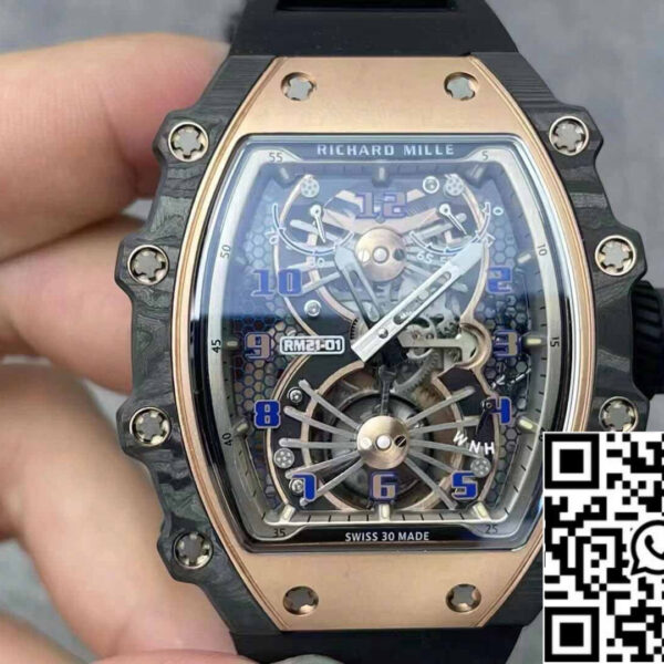 Richard Mille RM21-01 1:1 Best Edition RM Factory Tourbillon Skeleton Dial