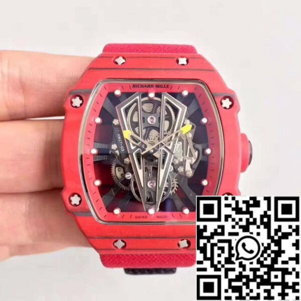Richard Mille RM27-03 KV Factory 1:1 Best Edition Swiss ETA9015 Red Forged Carbon