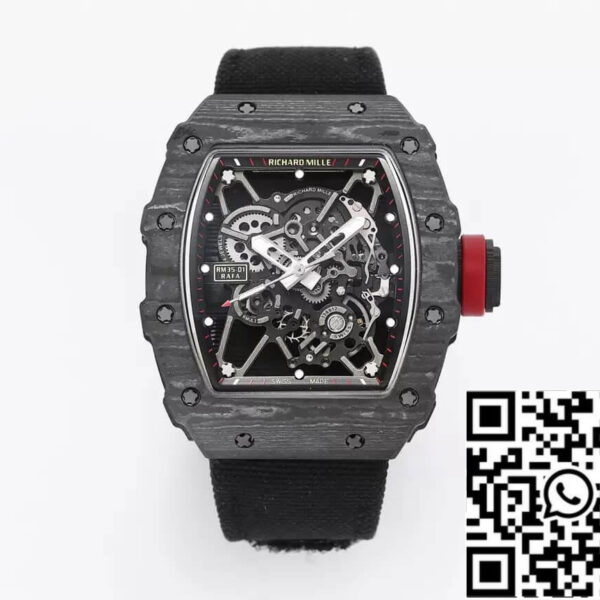 Richard Mille RM35-01 1:1 Best Edition BBR Factory Black Carbon Fiber Case