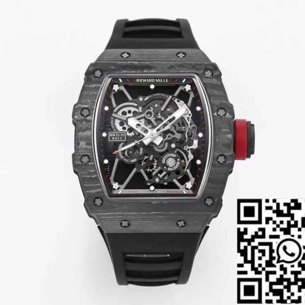 Richard Mille RM35-01 1:1 Best Edition BBR Factory Black Rubber Strap