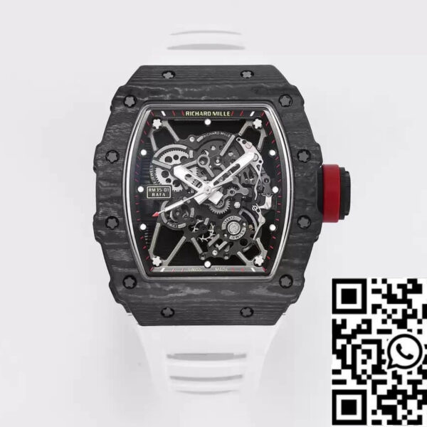 Richard Mille RM35-01 1:1 Best Edition BBR Factory White Rubber Strap