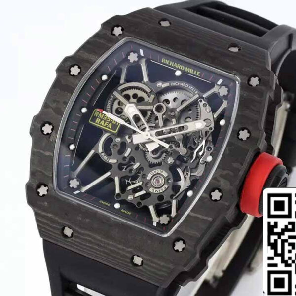 Richard Mille RM35-01 Sonic Factory 1:1 Best Edition Black Carbon NTPT Black Rubber Strap