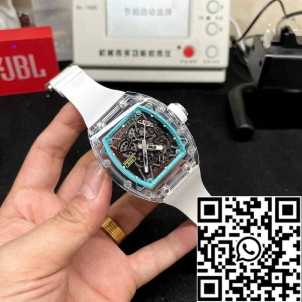 Richard Mille RM35-01 Sonic Factory 1:1 Best Edition Saphire case White Rubber Strap
