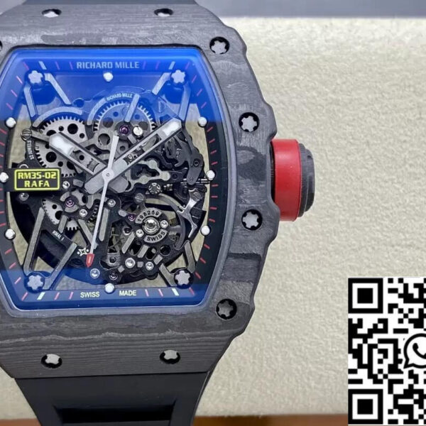 Richard Mille RM35-02 1:1 Best Edition T+ Factory NTPT Carbon Fiber Black Strap