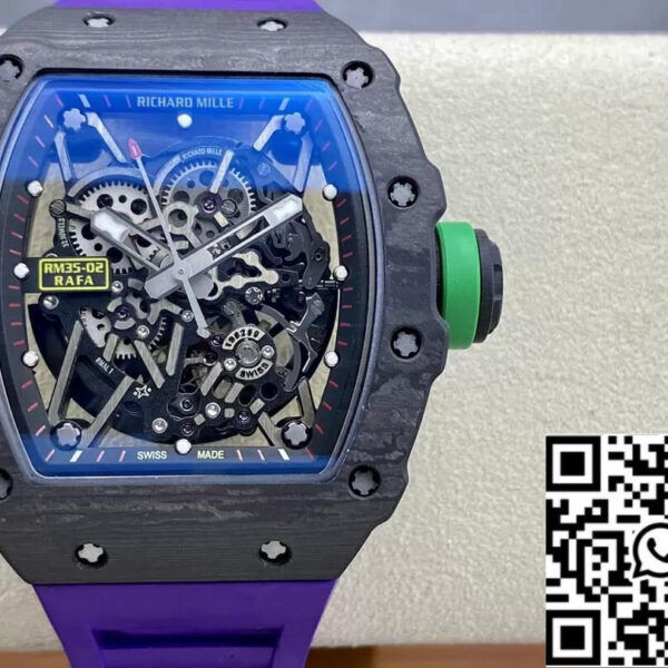 Richard Mille RM35-02 1:1 Best Edition T+ Factory NTPT Carbon Fiber Purple Strap