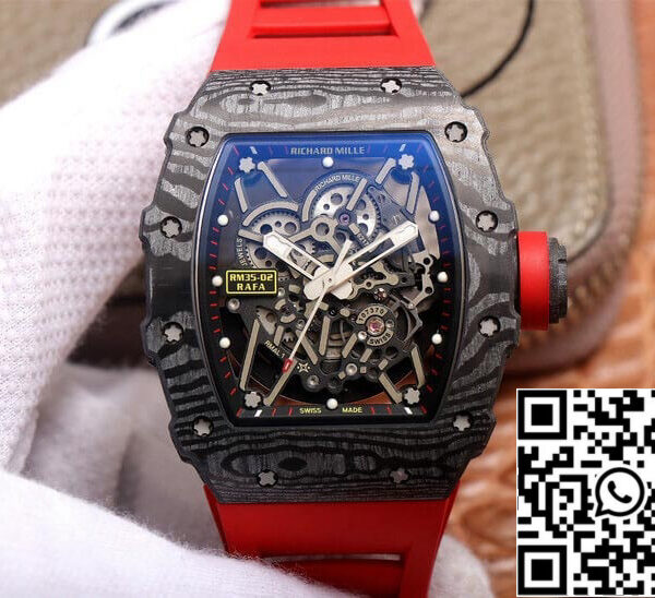 Richard Mille RM35-02 1:1 Best Edition ZF Factory Red Rubber Strap