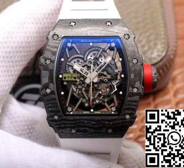 Richard Mille RM35-02 1:1 Best Edition ZF Factory White Rubber Strap