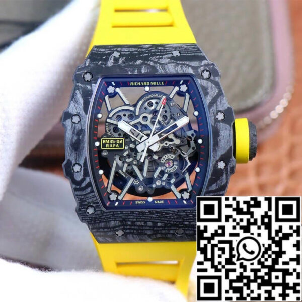 Richard Mille RM35-02 1:1 Best Edition ZF Factory Yellow Rubber Strap