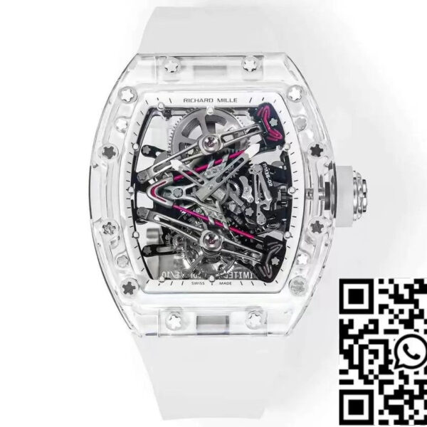 Richard Mille RM38-02 Tourbillon Movement 1:1 Best Edition RM Factory Transparent Rubber Strap